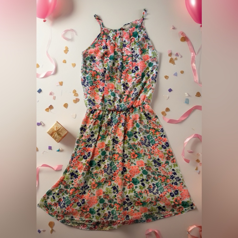 Lovely Day Floral ladies Dress - Pink and Green